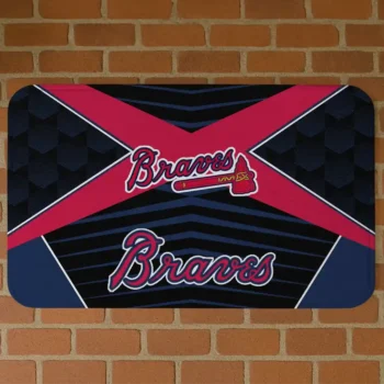 Atlanta Braves Techno Camo Navy Black Doormat