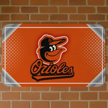 Baltimore Orioles Silver Halftone Orange Doormat