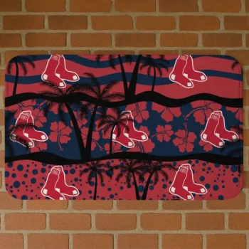 Boston Red Sox Palm Silhouette Red Black Doormat