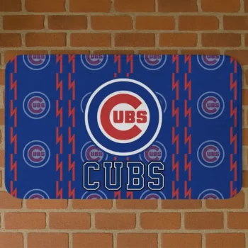 Chicago Cubs Bolt Row Blue Doormat