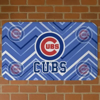 Chicago Cubs Chevron Geometrics Blue Doormat