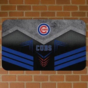 Chicago Cubs Chevron Points Blue Black Doormat