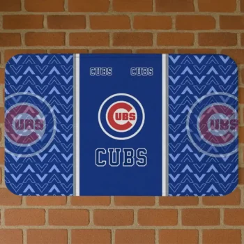 Chicago Cubs Chevron Stack Blue Doormat