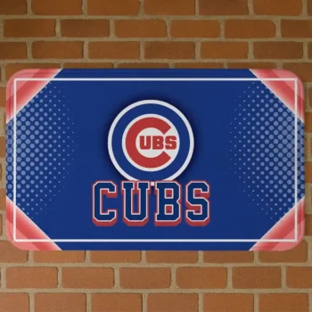 Chicago Cubs Silver Halftone Blue Doormat