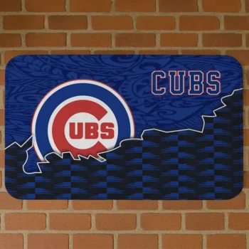 Chicago Cubs Tribal Detailing Blue Black Doormat