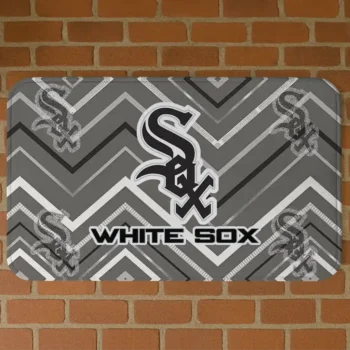 Chicago White Sox Chevron Geometrics Black Doormat