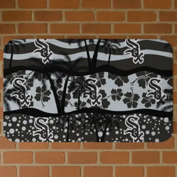 Chicago White Sox Palm Silhouette Black Doormat