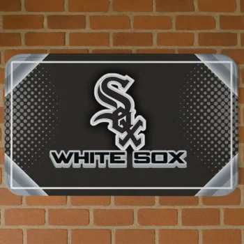 Chicago White Sox Silver Halftone Black Doormat