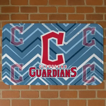 Cleveland Guardians Chevron Geometrics Navy Blue Doormat