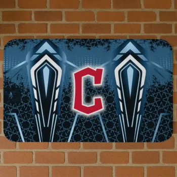 Cleveland Guardians Graphic Stripes Navy Blue Doormat