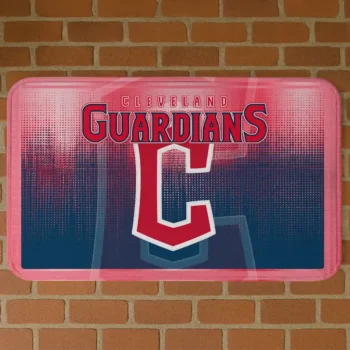 Cleveland Guardians Pixel Blur Navy Blue Doormat