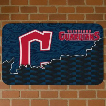 Cleveland Guardians Tribal Detailing Navy Blue Black Doormat