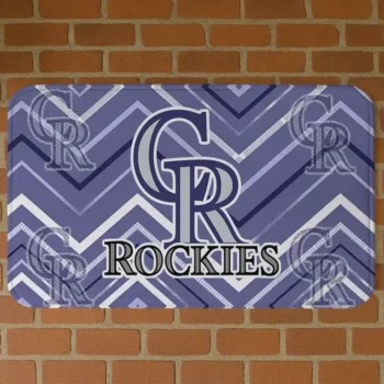 Colorado Rockies Chevron Geometrics Blue Doormat
