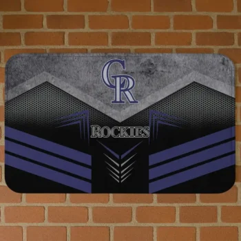 Colorado Rockies Chevron Points Blue Black Doormat