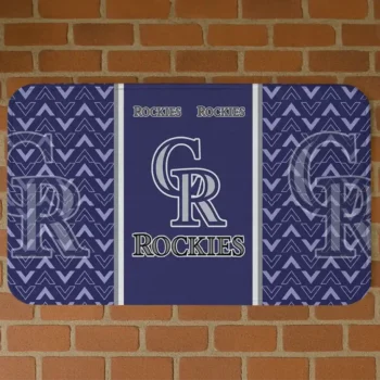 Colorado Rockies Chevron Stack Blue Doormat