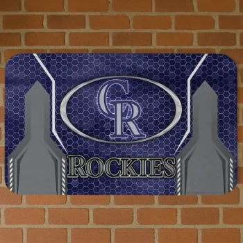 Colorado Rockies Hexagon Oval Blue Doormat