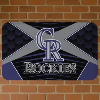Colorado Rockies Techno Camo Blue Black Doormat
