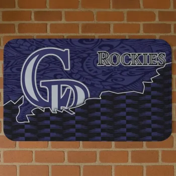 Colorado Rockies Tribal Detailing Blue Black Doormat