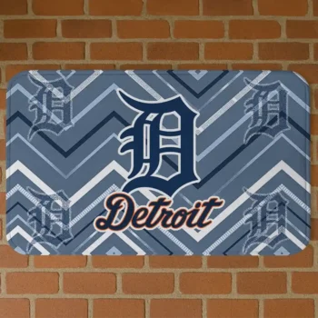 Detroit Tigers Chevron Geometrics Navy Doormat