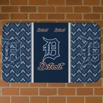 Detroit Tigers Chevron Stack Navy Doormat