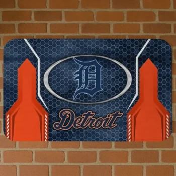 Detroit Tigers Hexagon Oval Navy Doormat