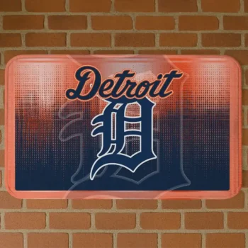 Detroit Tigers Pixel Blur Navy Doormat