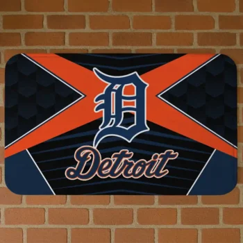 Detroit Tigers Techno Camo Navy Black Doormat