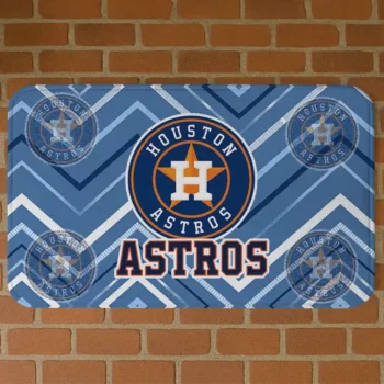 Houston Astros Chevron Geometrics Blue Doormat