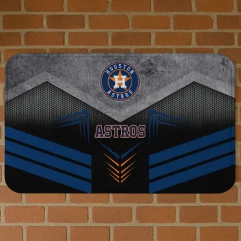 Houston Astros Chevron Points Blue Black Doormat