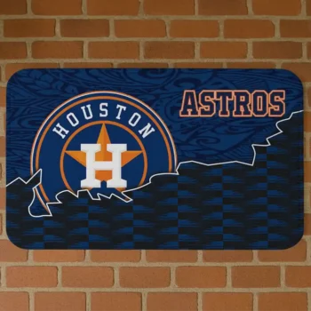 Houston Astros Tribal Detailing Blue Black Doormat