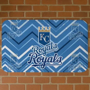 Kansas City Royals Chevron Geometrics Royal Blue Doormat