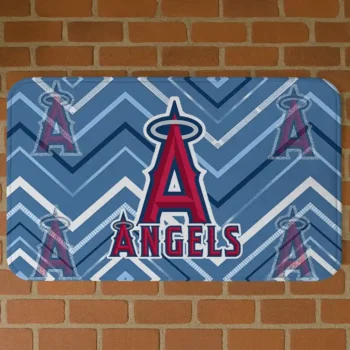 Los Angeles Angels Chevron Geometrics Blue Doormat