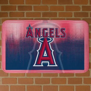Los Angeles Angels Pixel Blur Blue Doormat