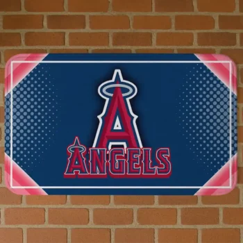 Los Angeles Angels Silver Halftone Blue Doormat