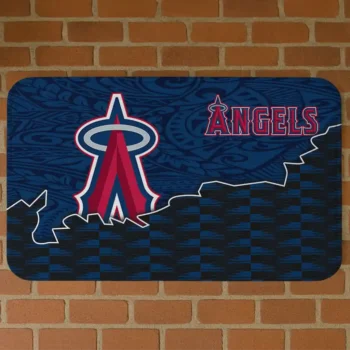 Los Angeles Angels Tribal Detailing Blue Black Doormat