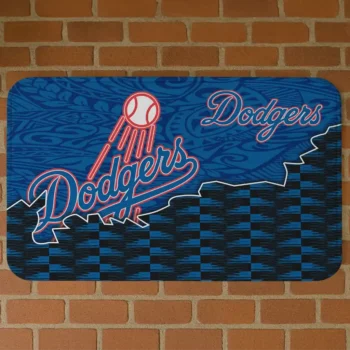 Los Angeles Dodgers Tribal Detailing Blue Black Doormat