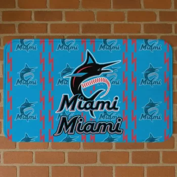 Miami Marlins Bolt Row Blue Doormat