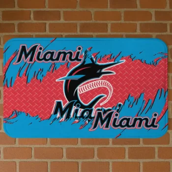 Miami Marlins Plate Rip Blue Doormat