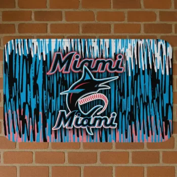 Miami Marlins Vertical Flow Blue Doormat