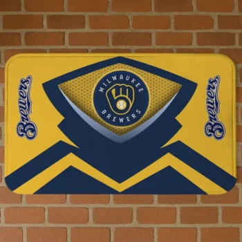 Milwaukee Brewers Ninja Mesh Navy Blue Doormat