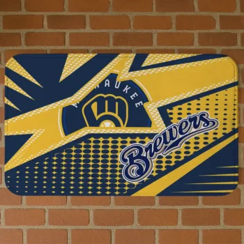 Milwaukee Brewers Sharp Flash Navy Blue Doormat