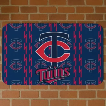Minnesota Twins Bolt Row Navy Doormat