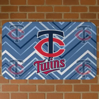 Minnesota Twins Chevron Geometrics Navy Doormat