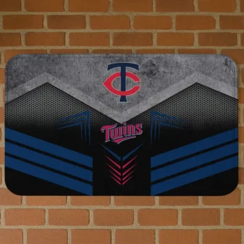 Minnesota Twins Chevron Points Navy Black Doormat