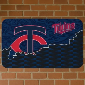 Minnesota Twins Tribal Detailing Navy Black Doormat