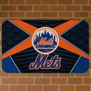 New York Mets Techno Camo Blue Black Doormat