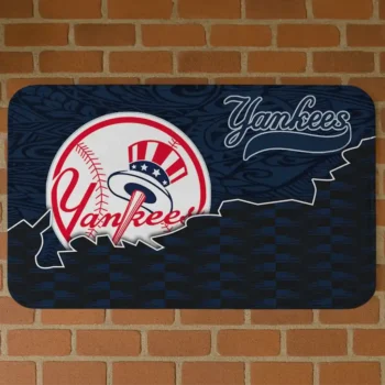 New York Yankees Tribal Detailing Navy Black Doormat