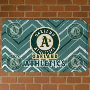 Oakland Athletics Chevron Geometrics Green Doormat