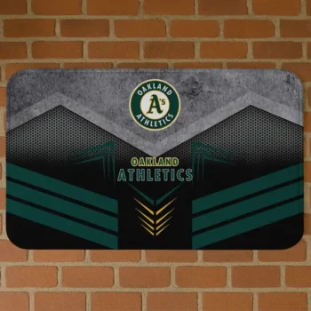 Oakland Athletics Chevron Points Green Black Doormat