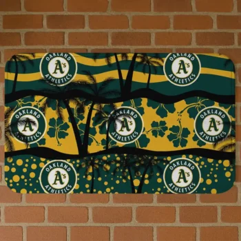 Oakland Athletics Palm Silhouette Green Black Doormat